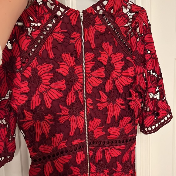 Red Poinsettia Midi Dress - Picture 4 of 4